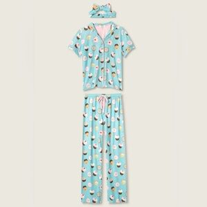 P.J. Salvage x Sprinkles Cupcake 3-Piece Women’s Pajama Set, XS! NWT